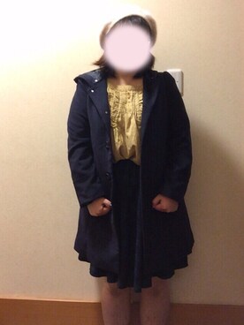 「earth music&ecology（アースミュージックアンドエコロジー）のアイテム（ジャケット/アウター、ブルー系）」を使った、かりんさん（レディース・157cm）の秋コーディネート