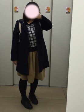 「earth music&ecology（アースミュージックアンドエコロジー）のアイテム（ジャケット/アウター、ブルー系）」を使った、かりんさん（レディース・157cm）の冬コーディネート