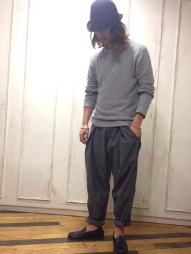 「CLASS（クラス）のアイテム（スラックス）」を使った、中島 直樹さん（メンズ・170cm）の秋コーディネート