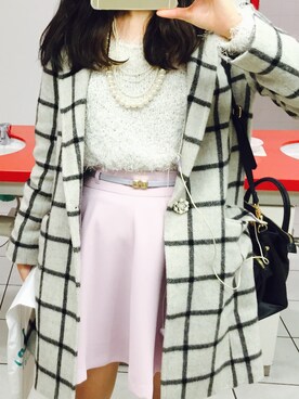 「MISCH MASCH（ミッシュマッシュ）のアイテム（チェスターコート）」を使った、ちなりんさん（レディース・160cm）の冬コーディネート