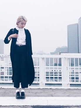 「MONKI（モンキ）のアイテム（ダウンジャケット/コート）」を使った、Rebecca Wooさん（レディース・160cm）の秋コーディネート
