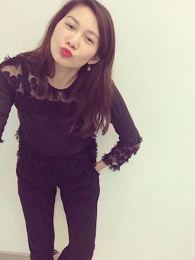 「KENZO（ケンゾー）のアイテム（Tシャツ/カットソー、ブラック系）」を使った、Tt00433さん（レディース・160cm）の夏コーディネート