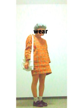 「ダズリン」｜「アイテム（ハンチング/ベレー帽）」を使った、anさん（レディース・151cm）の秋コーディネート