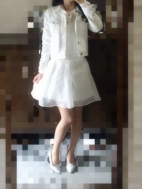 「オーガンジー」｜「アイテム（デニムジャケット）」を使った、Izumi＊＊さん（レディース・165cm）の春コーディネート