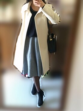 「ウエストイン」｜「アイテム（その他アウター）」を使った、Izumi＊＊さん（レディース・165cm）の冬コーディネート