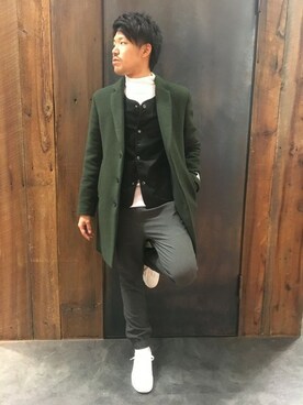 「RAGEBLUE（レイジブルー）のアイテム（モッズコート）」を使った、五月女さん（メンズ・172cm）の秋コーディネート