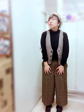 「Rccat（アールシーキャット）のアイテム（シューズ）」を使った、ア オ ピ ♩さん（レディース・153cm）の冬コーディネート