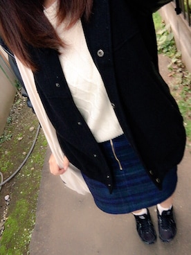 「PAGEBOY」｜「アイテム（スタジャン）」を使った、もやしさん（レディース・156cm）の秋コーディネート