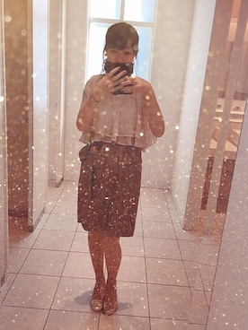 「アイテム（ドレス、ブラウン系）」を使った、yuuchanさん（レディース・165cm）の夏コーディネート