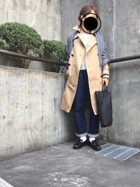 「ジョンストンズ」｜「アイテム（トレンチコート）」を使った、aa＊さん（レディース・158cm）の冬コーディネート