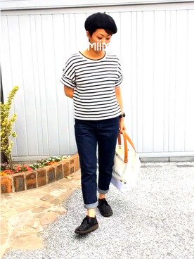 「クラークス」｜「アイテム（アナログ腕時計）」を使った、miimoさん（レディース・153cm）の夏コーディネート