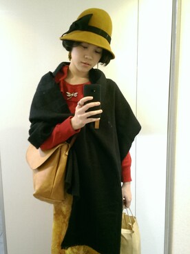 「redsweater」｜希臘時代さん（レディース・163cm）の冬コーディネート