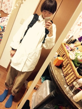 「shuca（シュカ）のアイテム（パンツ）」を使った、anmi☂さん（レディース・155cm）の夏コーディネート