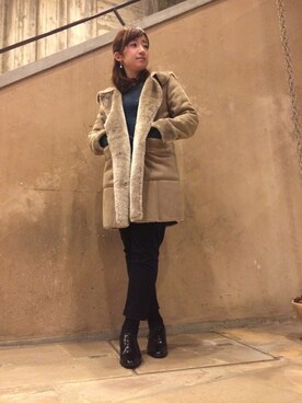 「アイテム（ムートンコート）」を使った、imaiiさん（レディース・156cm・20代）の冬コーディネート
