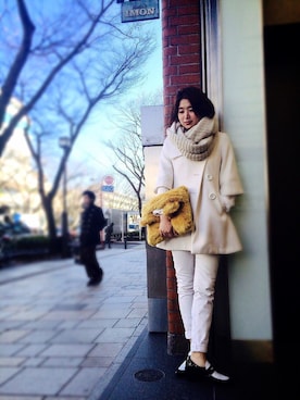 「アイテム（クラッチバッグ）」を使った、imaiiさん（レディース・162cm・20代）の冬コーディネート