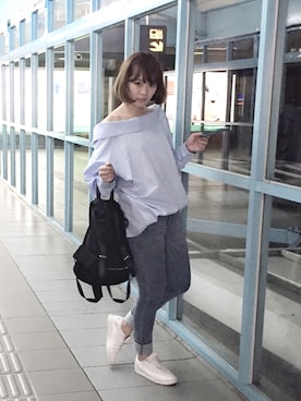 「Ballet.A（バレット　エー）のアイテム（トップス）」を使った、Eika Huangさん（レディース・165cm）の春コーディネート