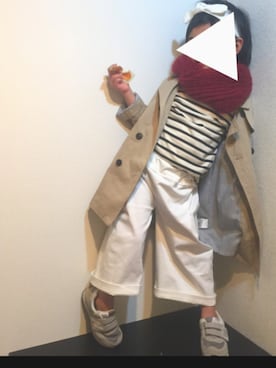 「マリンスタイル」｜「アイテム（トレンチコート）」を使った、maaさん（キッズ・110cm）の春コーディネート