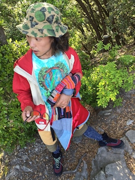 「PHATEE（ファッティー）のアイテム（帽子）」を使った、ryu  tsujibe さん（メンズ・174cm）の夏コーディネート