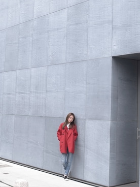 「NINE（ナイン）のアイテム（トレンチコート）」を使った、Elaineyeeさん（レディース・167cm）の春コーディネート
