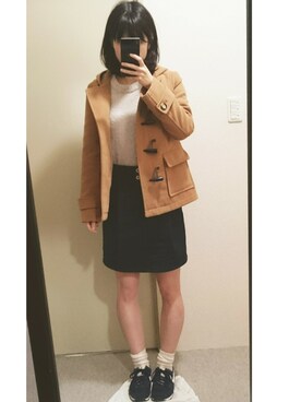 「ROPE' PICNIC（ロペピクニック）のアイテム（ダッフルコート）」を使った、まっちさん（レディース・161cm）の冬コーディネート