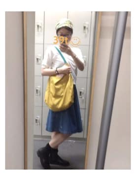 「ショート丈トップス」｜「アイテム（レインシューズ）」を使った、39t.◡̈⃝さん（レディース・153cm）の夏コーディネート