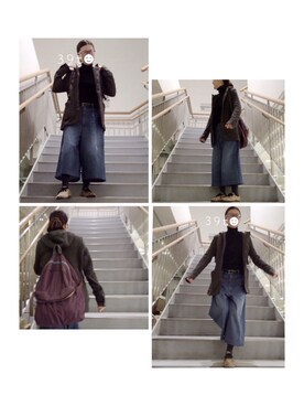 「STUDY（スタディー）のアイテム」を使った、39t.◡̈⃝さん（レディース・153cm）の秋コーディネート