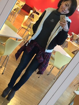 「dazzlin（ダズリン）のアイテム（ブーティ）」を使った、紀子さん（レディース・163cm）の冬コーディネート