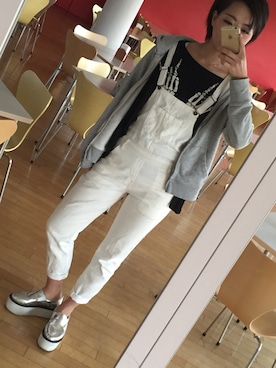 「UNIF」｜「アイテム（サロペット/オーバーオール）」を使った、紀子さん（レディース・163cm）の春コーディネート