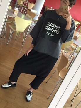 「OPENING CEREMONY（オープニングセレモニー）のアイテム（パーカー）」を使った、紀子さん（レディース・163cm）の秋コーディネート