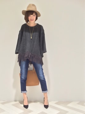「31 Sons de mode（トランテアン　ソン　ドゥ　モード）のアイテム（帽子）」を使った、うおchanさん（レディース・162cm）の夏コーディネート