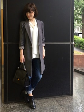 「31 Sons de mode（トランテアン　ソン　ドゥ　モード）のアイテム（その他アウター）」を使った、うおchanさん（レディース・162cm）の秋コーディネート