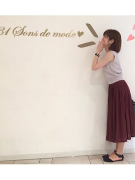 「31 Sons de mode（トランテアン　ソン　ドゥ　モード）のアイテム（アクセサリー）」を使った、うおchanさん（レディース・162cm）の夏コーディネート