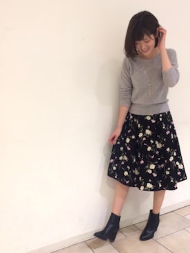 「カシミヤ」｜「アイテム（シューズ）」を使った、うおchanさん（レディース・162cm）の秋コーディネート