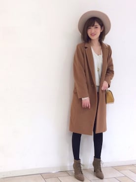 「31 Sons de mode（トランテアン　ソン　ドゥ　モード）のアイテム（チェスターコート）」を使った、うおchanさん（レディース・162cm）の冬コーディネート