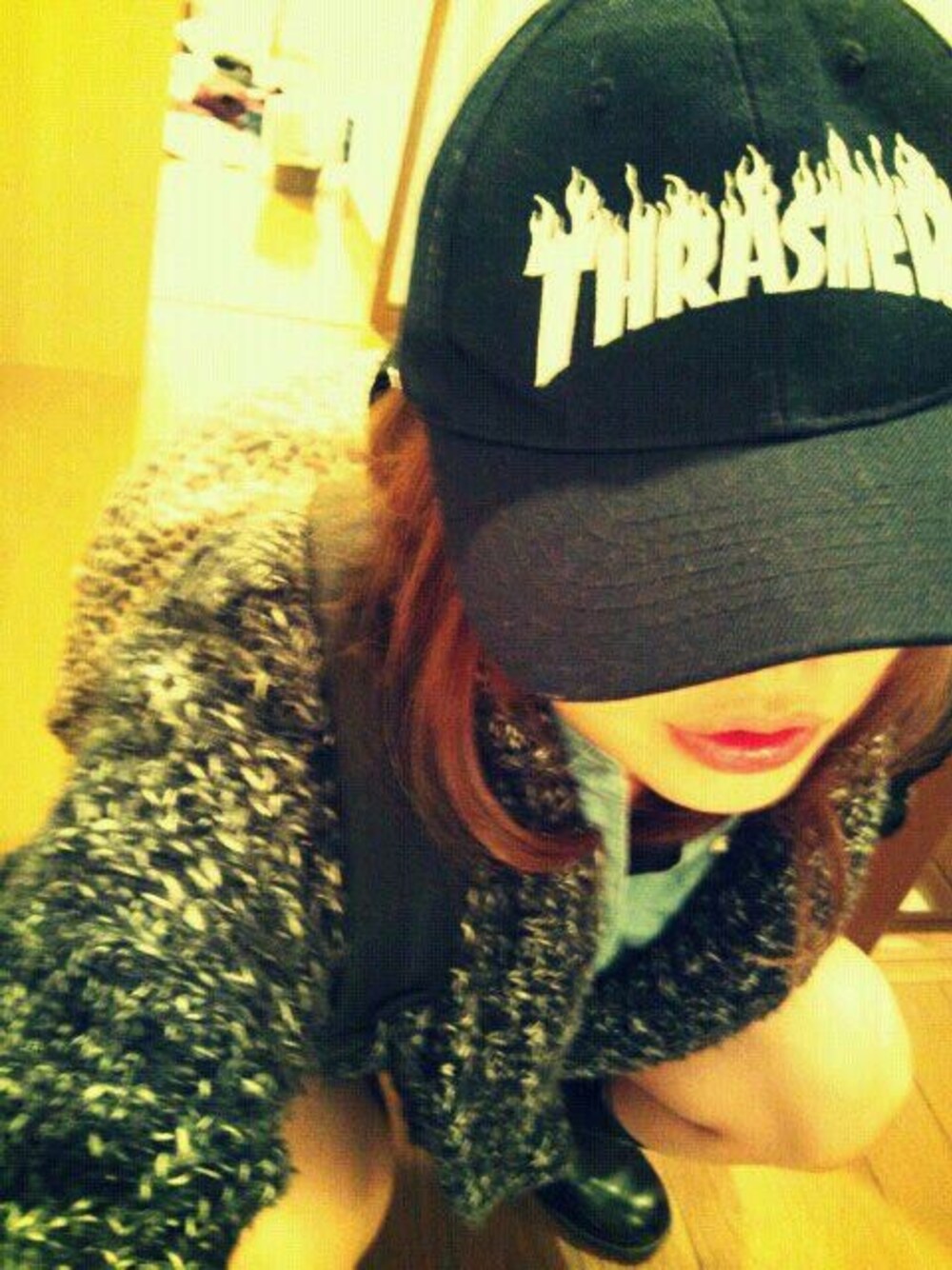 「リュック、キャップ、INGNI、THRASHER」｜「THRASHERのアイテム（キャップ、ブラック系）」を使った、lum..さん（レディース・159cm）の夏コーディネートの1枚目の写真