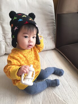 「UNIQLO（ユニクロ）のアイテム（チュニック）」を使った、ひぃさん（キッズ・70cm）の秋コーディネート