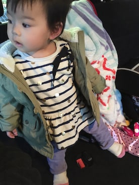 「アイテム（モッズコート）」を使った、ひぃさん（キッズ・70cm）の冬コーディネート