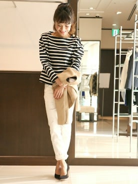 「Spick & Span（スピックアンドスパン）のアイテム（ライダースジャケット）」を使った、Press marieさん（レディース・158cm）の冬コーディネート