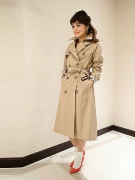 「Spick & Span（スピックアンドスパン）のアイテム（トレンチコート）」を使った、Press marieさん（レディース・158cm）の春コーディネート