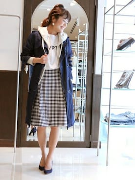 「Spick & Span（スピックアンドスパン）のアイテム（トレンチコート）」を使った、Press marieさん（レディース・158cm）の春コーディネート