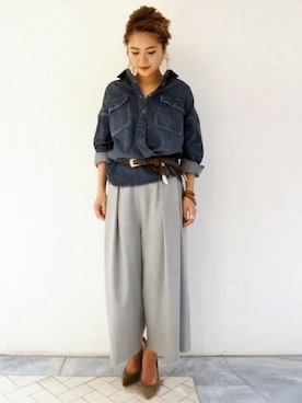 「スエードシューズ」｜「アイテム（パンプス）」を使った、Press marieさん（レディース・158cm）の冬コーディネート