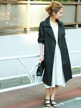 「春コート」｜Press marieさん（レディース・158cm）の冬コーディネート