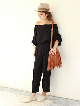 「BRONTE（ブロンテ）のアイテム」を使った、Press marieさん（レディース・158cm）の春コーディネート