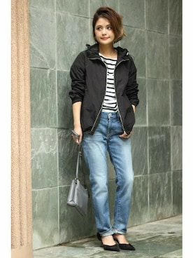 「Spick & Span（スピックアンドスパン）のアイテム（ブルゾン）」を使った、Press marieさん（レディース・151cm）の夏コーディネート
