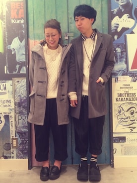 「カップルコーデ」｜「アイテム（その他シューズ）」を使った、たつや。。。さん（メンズ・167cm）の冬コーディネート