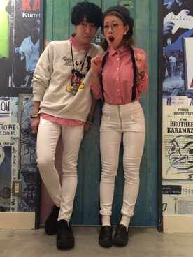 「カップルコーデ」｜たつや。。。さん（メンズ・167cm）の冬コーディネート