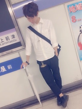 「雨の日」｜「アイテム（財布/小物）」を使った、たつや。。。さん（メンズ・167cm）の夏コーディネート