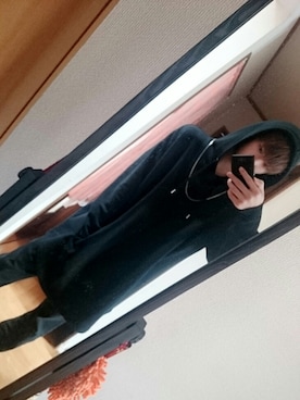 「オールブラックコーデ」｜「アイテム（その他アウター）」を使った、ﾊﾙﾄ。さん（メンズ・175cm）の秋コーディネート