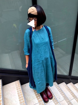 「H&M（エイチ・アンド・エム）のアイテム（カチューシャ、ベージュ系）」を使った、yumaさん（キッズ・100cm）の秋コーディネート