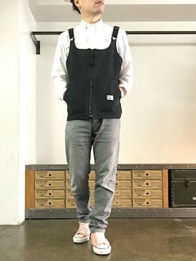 「アイテム（ベスト）」を使った、JIMAさん（メンズ・170cm・30代）の春コーディネート